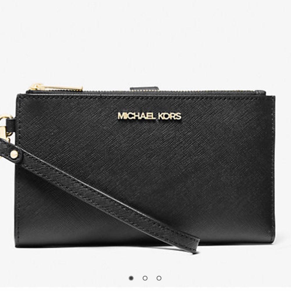 Michael Kors Jet Set Large Leather Smartphone Wristlet Wallet